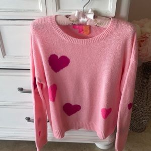 Lilly Pulitzer Hearts Sweater. Size M. Worn Once!
